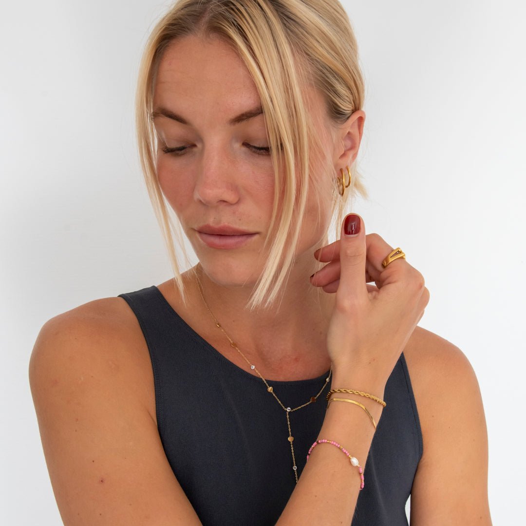 Amour Y Halskæde 18K Guldbelagt - BY CARA