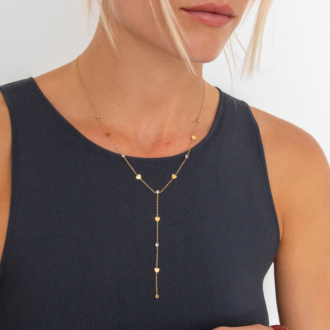 Amour Y Halskæde 18K Guldbelagt - BY CARA