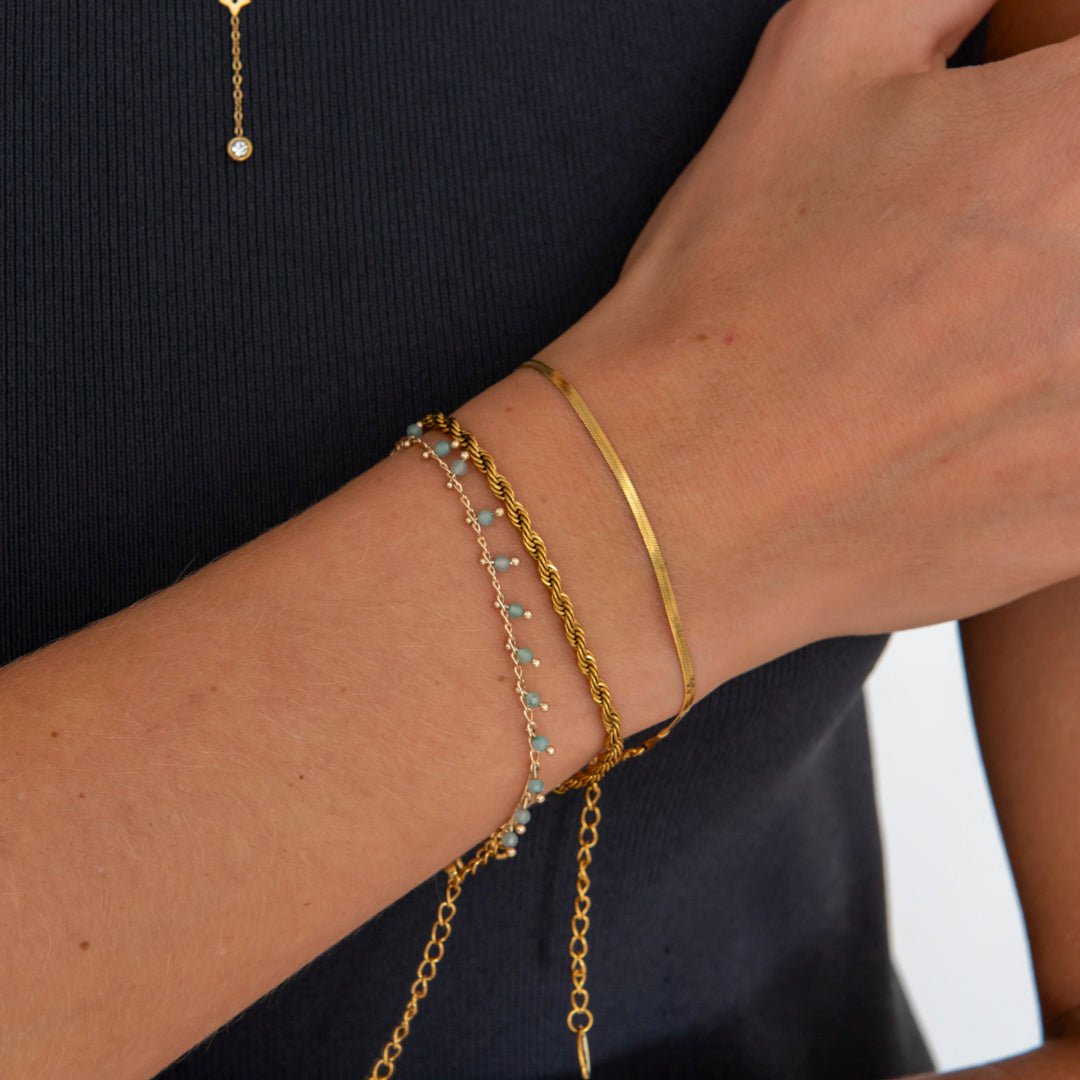 Aqua Dots Armbånd 18K Guldbelagt - BY CARA