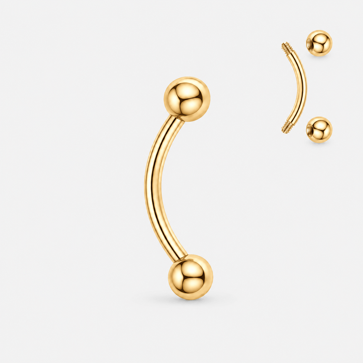 Arc Curved Barbell stav guldfarvet - BY CARA