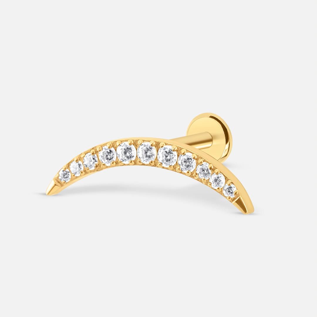 Arc Pavé Labret guldfarvet - BY CARA