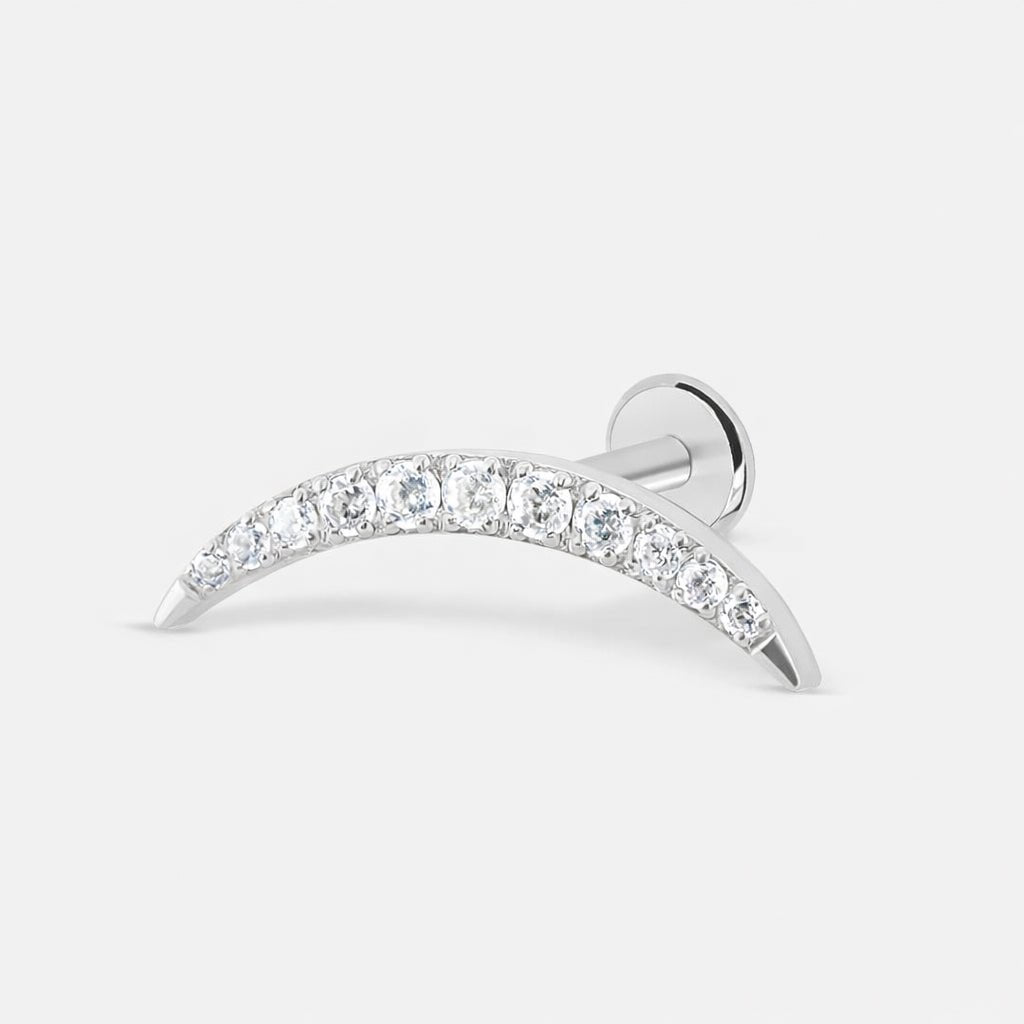 Arc Pavé Labret sølvfarvet - BY CARA