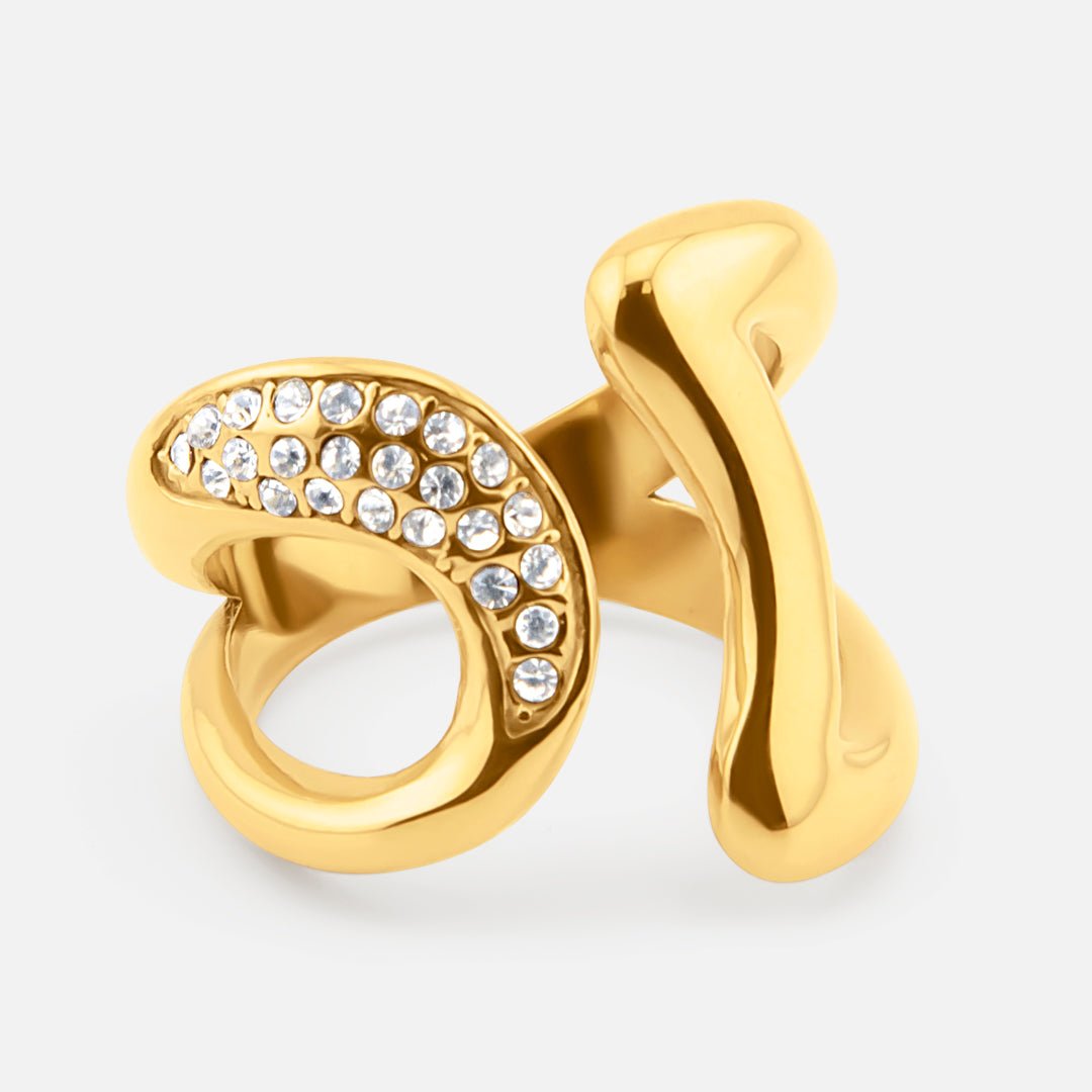 Aurelia Cubic Justerbar Ring 18K Guldbelagt - BY CARA