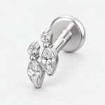 Aurora Twin Spark Labret sølvfarvet - BY CARA