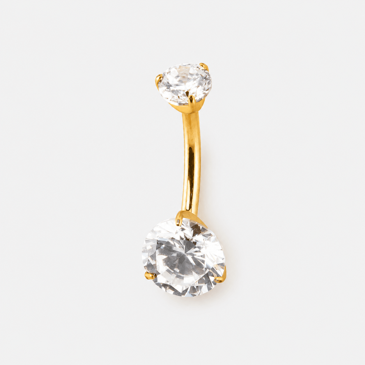 Aveline Duo 5/8 mm Navlepiercing guldfarvet - BY CARA