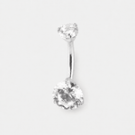 Aveline Duo 5/8 mm navelpiercing silverfärgad