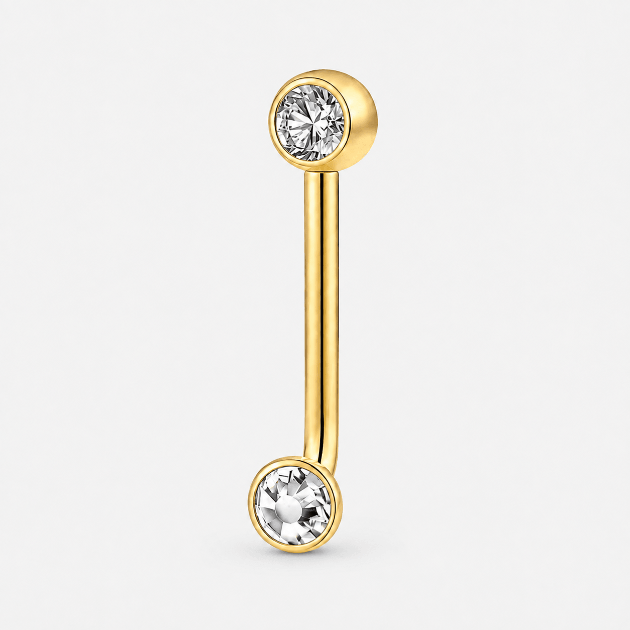 Aveline Duo piercing guldfarvet 10 mm - BY CARA