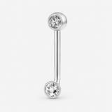 Aveline Duo piercing silberfarben 10 mm