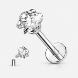 Amore Heart Labret 3 mm sølvfarvet