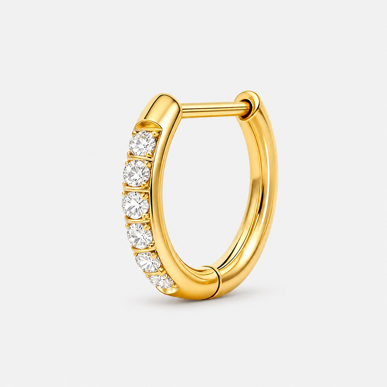 Crystal D-formet Ring guldfarvet 10 mm
