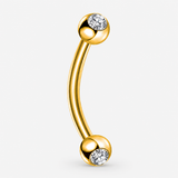 Elowen Crystal Curved Barbell stav guldfarvet