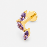 Amethyst Trio Leaf Labret guldfarvet