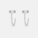 Baguette Glow halva hoops 925 silver 8,5 mm
