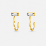 Baguette Glow Hoops Guldbelagt 925 sølv 8,5 mm
