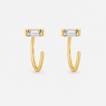 Baguette Glow Hoops Guldbelagt 925 sølv 8,5 mm - BY CARA