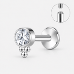 Bead Drop Labret silver-coloured - BY CARA
