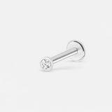 Bezel Crystal 2 mm Labret sølvfarvet