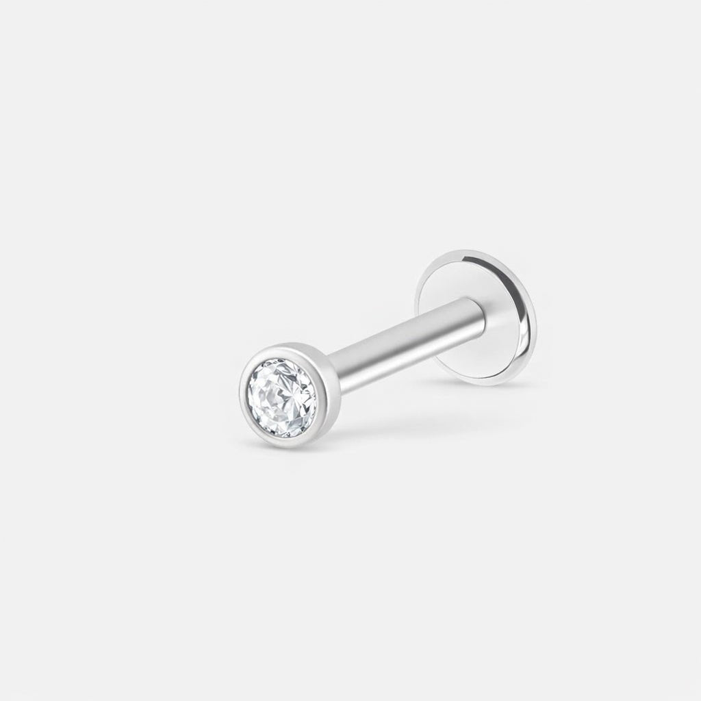 Bezel Crystal 2,5 mm Labret sølvfarvet - BY CARA
