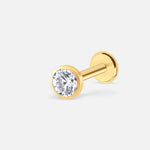 Bezel Crystal 4 mm Labret guldfarvet - BY CARA