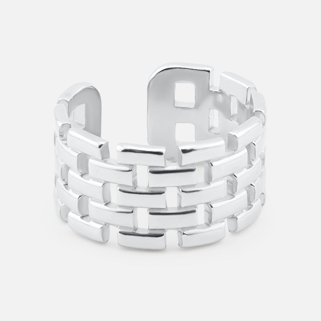 Bianca Chain Justerbar Ring Sølvfarvet - BY CARA