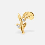Bloom Branch Labret guldfarvet - BY CARA