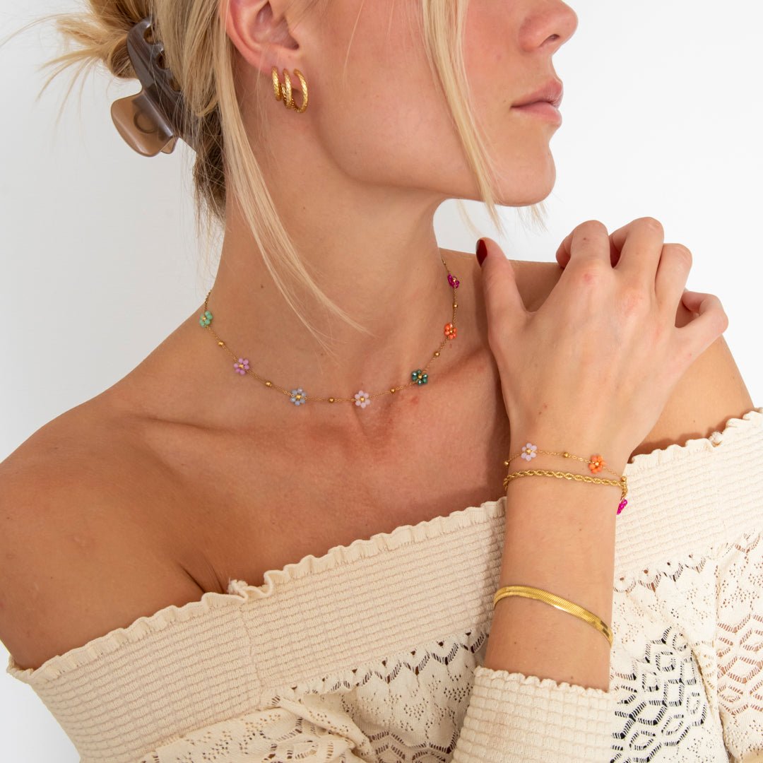Bloom Multicolor Armbånd 18K Guldbelagt - BY CARA