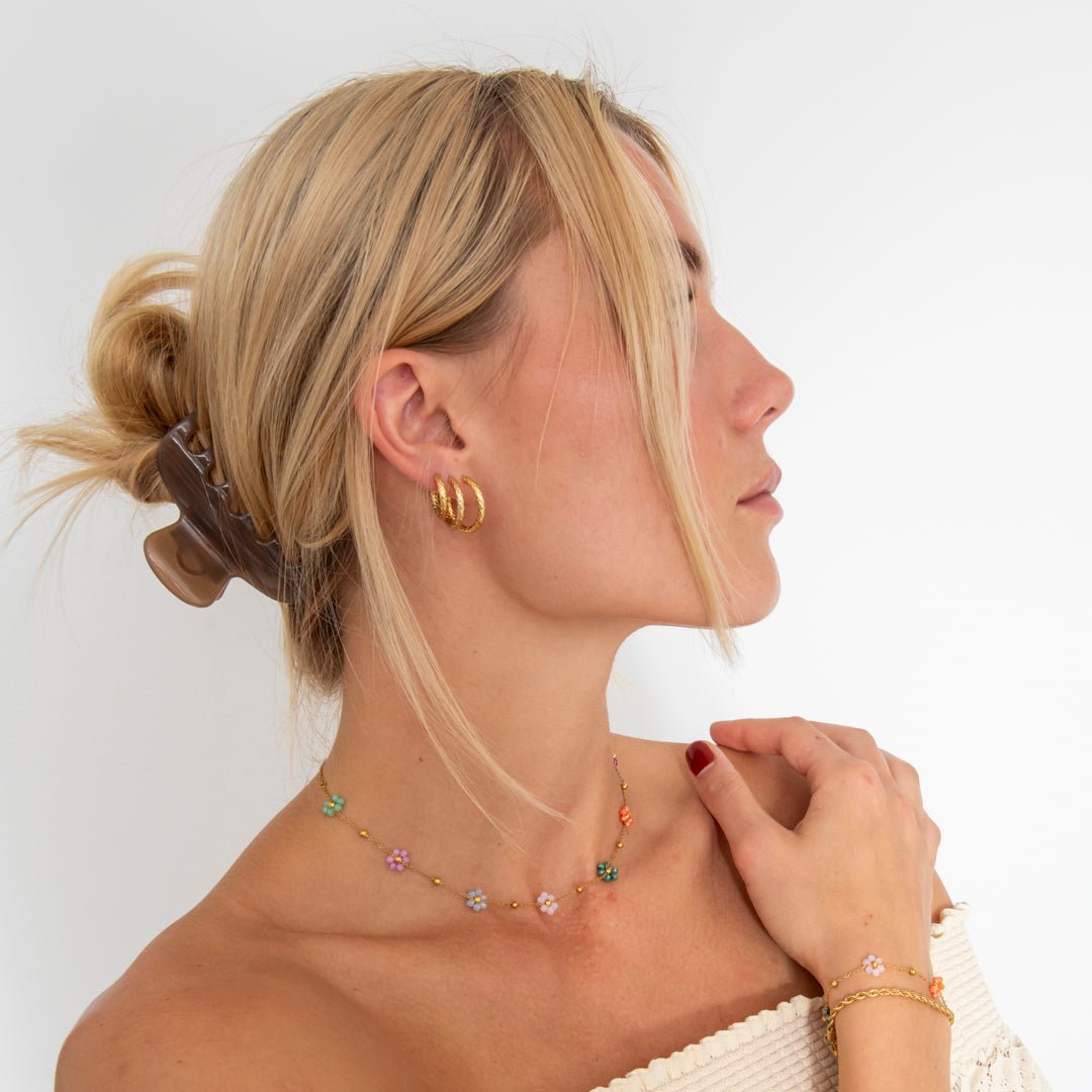 Bloom Multicolor Halskæde 18K Guldbelagt - BY CARA