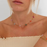 Bloom Multicolor Halskæde 18K Guldbelagt - BY CARA