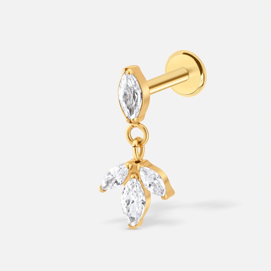 Blossom Drop Push - In Labret guldfarvet - BY CARA