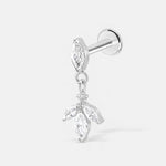 Blossom Drop Push - In Labret sølvfarvet - BY CARA