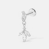 Blossom Drop Push-In Labret sølvfarvet