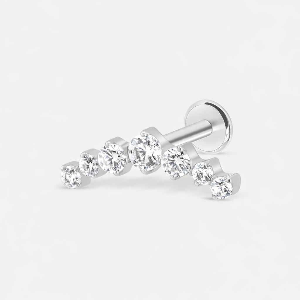 Crystal Arc Labret sølvfarvet