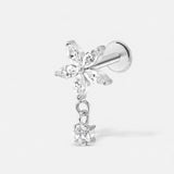Floral Drop Labret sølvfarvet
