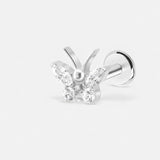 Sweet Butterfly Labret sølvfarvet