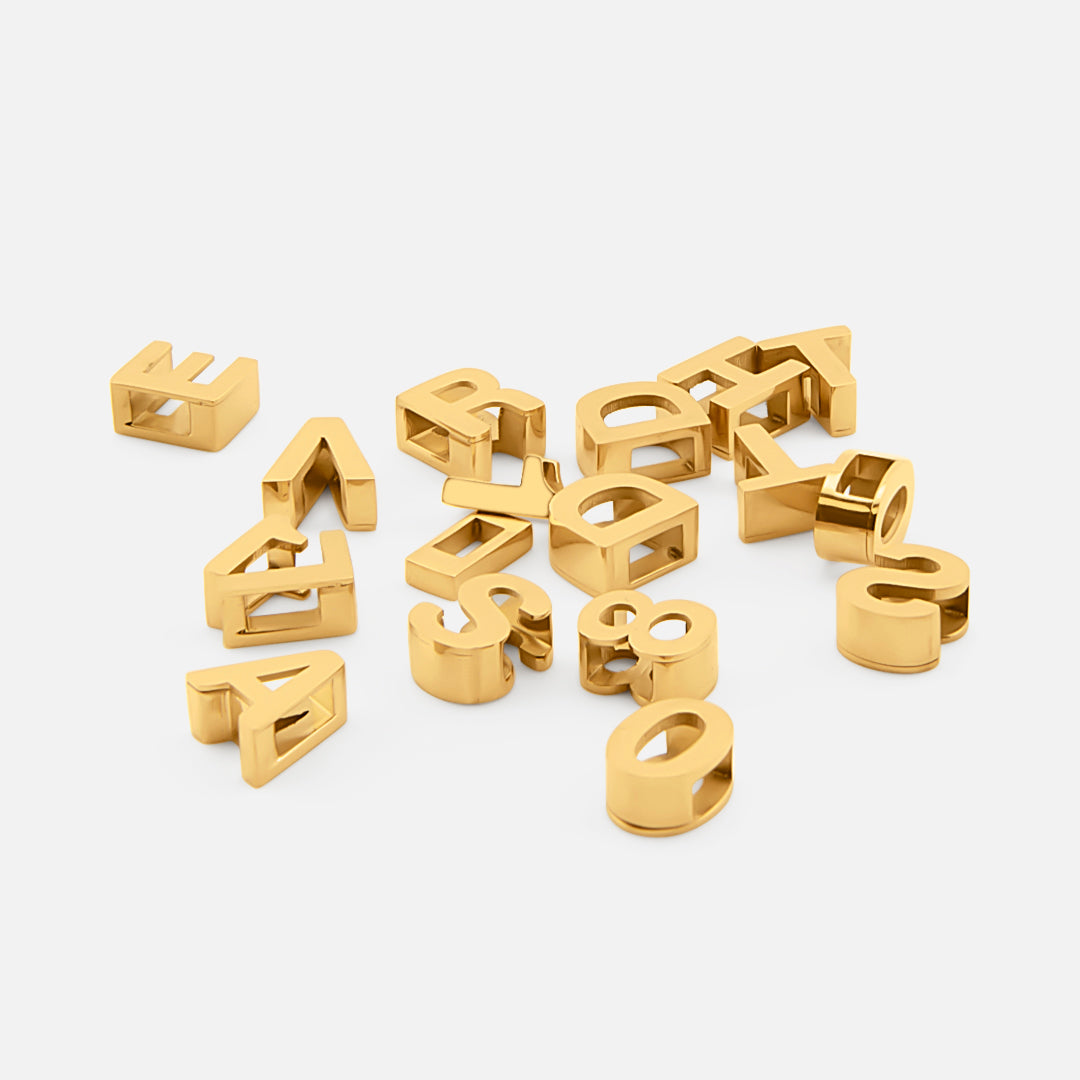 Løse Dicte Bogstaver/Tal 18K Guldbelagt