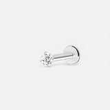 Clear Crystal Labret 2,5 mm sølvfarvet