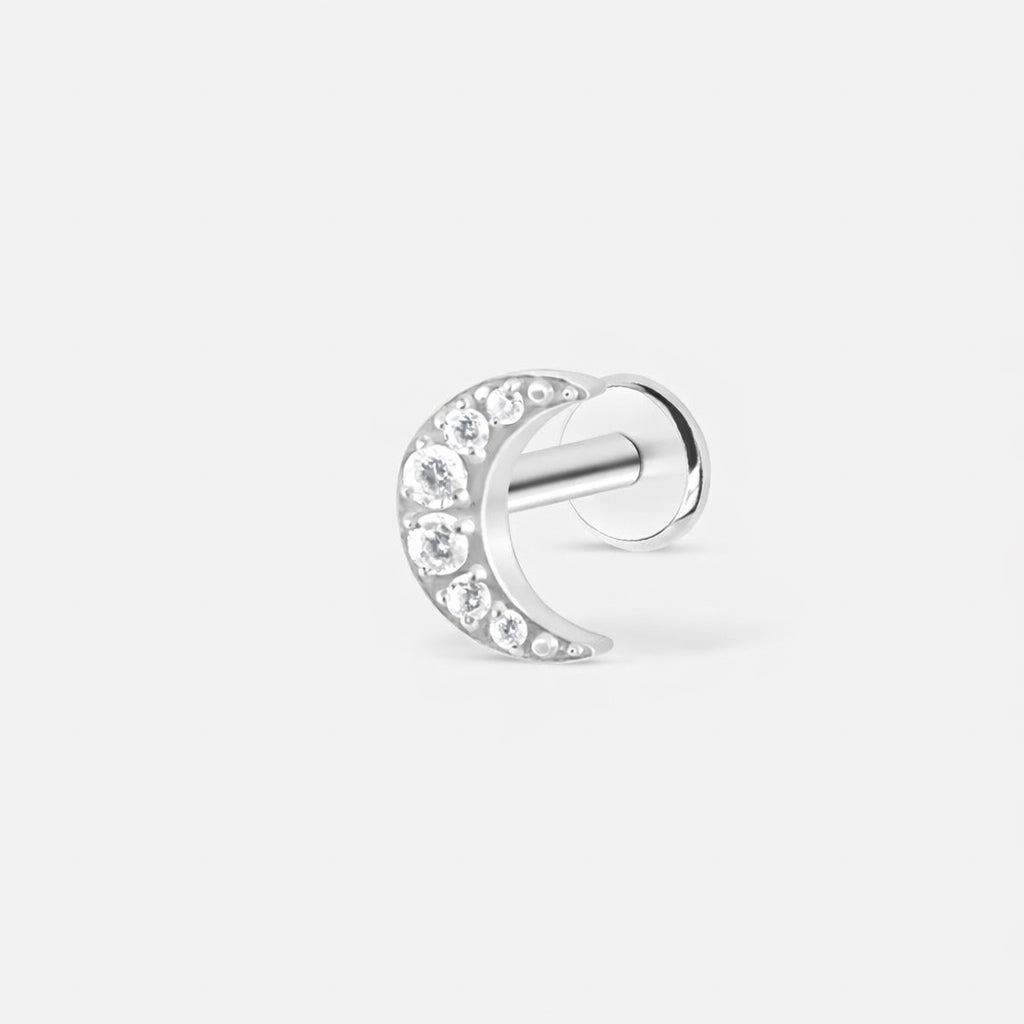 Luna Sparkle Labret sølvfarvet