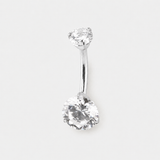 Aveline Duo 5/8 mm Navlepiercing sølvfarvet