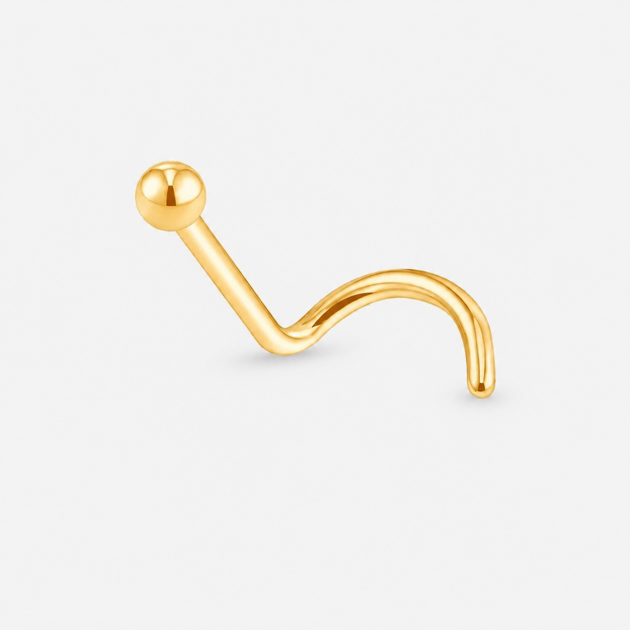Classic Curved næseskrue 2 mm guldfarvet