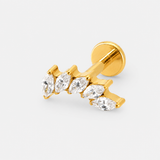 Crystal Leaf Cascade Labret guldfarvet