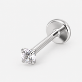 Celestia Push-in 2 mm Labret sølvfarvet