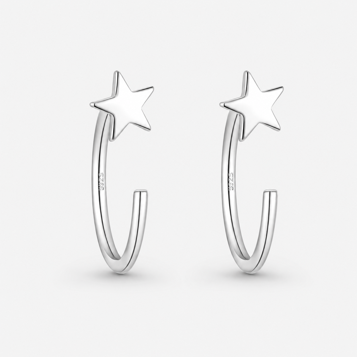 Star Half Hoops 925 sølv 8,5 mm