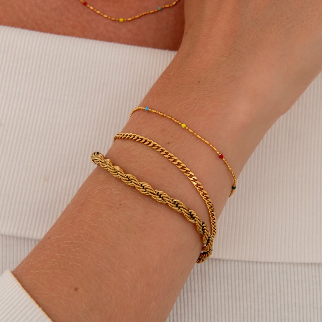 Candy Color Beads Armbånd 18K Guldbelagt - BY CARA
