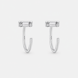 Baguette Glow Half Hoops 925 sølv 8,5 mm