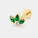 Crystal Dreaming Emerald Labret guldfarvet