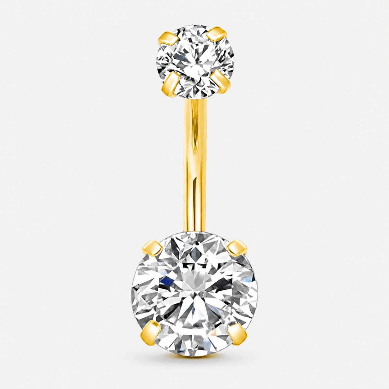 Celeste Duo CZ 5/8 mm Navlepiercing guldfarvet - BY CARA