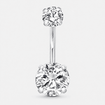 Celeste Duo CZ 5/8 mm Navlepiercing sølvfarvet - BY CARA