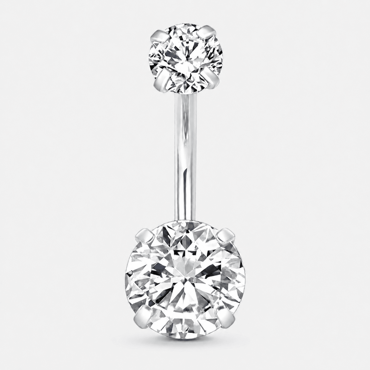 Celeste Duo CZ 5/8 mm Navlepiercing sølvfarvet - BY CARA
