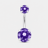 Celeste Duo Purple CZ 5/8 mm Navlepiercing sølvfarvet