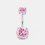 Celeste Duo Rose CZ 5/8 mm navelpiercing silverfärgad